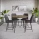 Brennan Dark Brown Upholstered 5 Piece Counter Height Dining Set