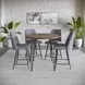 Brennan Gray Upholstered 5 Piece Counter Height Dining Set