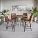 Brennan Light Brown Upholstered 5 Piece Counter Height Dining Set