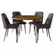 Brennan Dark Brown Upholstered 5 Piece Dining Set