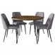 Brennan Gray Upholstered 5 Piece Dining Set