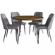 Brennan Gray Upholstered 5 Piece Dining Set
