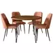 Brennan Light Brown Upholstered 5 Piece Dining Set