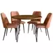Brennan Light Brown Upholstered 5 Piece Dining Set