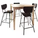 Colby Dark Brown Upholstered 5 Piece Counter Height Dining Set