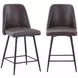 Brennan Dark Brown Upholstered 5 Piece Counter Height Dining Set