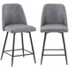 Brennan Gray Upholstered 5 Piece Counter Height Dining Set