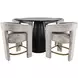 Gwen Luxury Black and Gray Upholstered 5 Piece Counter Height Dining Set