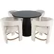 Gwen Luxury Black and Beige Upholstered 5 Piece Counter Height Dining Set