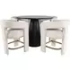 Gwen Luxury Black and Beige Upholstered 5 Piece Counter Height Dining Set