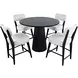 Nash Black and White Upholstered 5 Piece Counter Height Dining Set