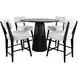 Nash Black and White Upholstered 5 Piece Counter Height Dining Set