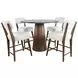 Nash Walnut and White Upholstered 5 Piece Counter Height Dining Set