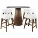 Nash Walnut and White Upholstered 5 Piece Counter Height Dining Set with Backless Stools