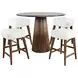 Nash Walnut and White Upholstered 5 Piece Counter Height Dining Set with Backless Stools