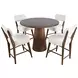 Nash Walnut and White Upholstered 5 Piece Counter Height Dining Set