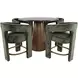 Gwen Luxury Brown and Green Upholstered 5 Piece Counter Height Dining Set
