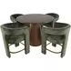 Gwen Luxury Brown and Green Upholstered 5 Piece Counter Height Dining Set