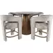 Gwen Luxury Brown and Gray Upholstered 5 Piece Counter Height Dining Set