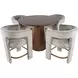 Gwen Luxury Brown and Gray Upholstered 5 Piece Counter Height Dining Set