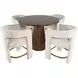 Gwen Luxury Brown and Beige Upholstered 5 Piece Counter Height Dining Set