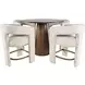 Gwen Luxury Brown and Beige Upholstered 5 Piece Counter Height Dining Set