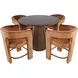 Gwen Luxury Brown and Red Upholstered 5 Piece Counter Height Dining Set