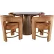 Gwen Luxury Brown and Red Upholstered 5 Piece Counter Height Dining Set