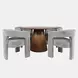 Gwen Luxury Brown and Gray Upholstered 5 Piece Dining Set