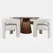 Gwen Luxury Brown and White Upholstered 5 Piece Dining Set