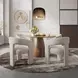 Gwen Luxury Brown and White Upholstered 5 Piece Dining Set