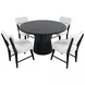 Nash Black and White Upholstered 5 Piece Dining Set