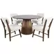Nash Walnut and White Upholstered 5 Piece Dining Set