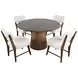 Nash Walnut and White Upholstered 5 Piece Dining Set