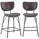 Colby Dark Brown Upholstered 5 Piece Counter Height Dining Set