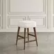 Nash Walnut and White Upholstered 5 Piece Counter Height Dining Set with Backless Stools