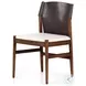 Lulu Espresso Leather Blend And Cardiff Cream Performance Fabric Dining Chair Set of 2