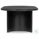 Paden Aged Black Acacia 51" Oval Coffee Table