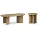 Paden Worn Oak Veneer 51" Oval Occassional Table Set
