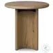 Paden Worn Oak Veneer Round End Table