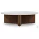 Toli Italian White Marble Round Coffee Table