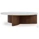 Toli Italian White Marble Round Coffee Table