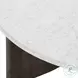 Toli Italian White Marble and Smoked Black Veneer Round Occassional Table Set
