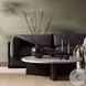 Toli Italian White Marble and Smoked Black Veneer Round Occassional Table Set