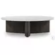 Toli Italian White Marble and Smoked Black Veneer Round Occassional Table Set