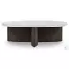 Toli Italian White Marble and Smoked Black Veneer Round Occassional Table Set