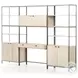 Trey Dove Poplar Modular Wall Desk With 2 Bookcases