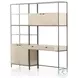 Trey Dove Poplar Modular Wall Desk With 1 Bookcase