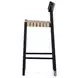 Heisler Almond Leather Blend Bar Stool