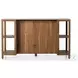 Indira Smoked Acacia And White Marble Kitchen Island